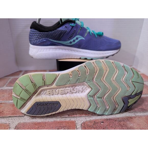 Saucony Ride ISO Everun Womens Size 10 Violet/Aqua Running Walking Athletic Shoe - Picture 7 of 9